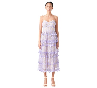 Women's Crochet Tiered Midi Dress