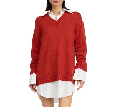 Women's Colby Mixed Media Sweater Dress