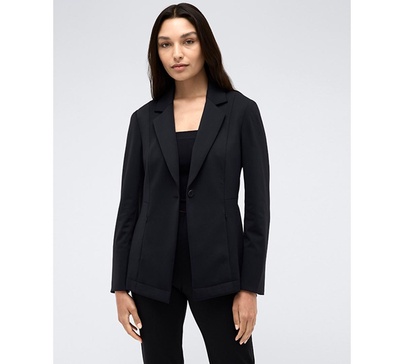 Women's Athletic-Stretch One-Button Notch-Collar Blazer