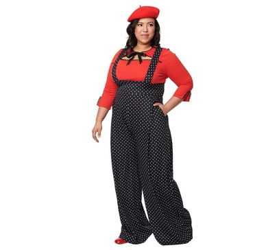 Plus Size Wide Leg Rochelle Suspender Pants