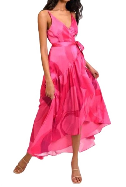 elma dress in hot pink