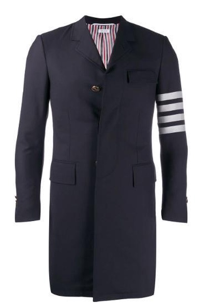 Thom Browne 4-Bar Plain Weave Suiting Overcoat