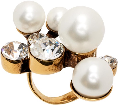 Gold Faux-Pearl Ring