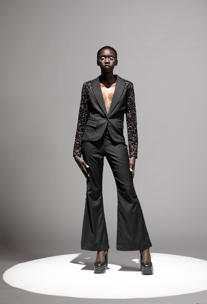 Black Intense Beaded Suit