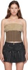 Brown Hairy Knit Tube Top