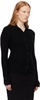 Black Spread Collar Cardigan