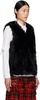 Black V-Neck Faux-Fur Vest