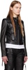 Black Guêpière Leather Biker Jacket