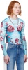 Blue & Red Floral Long Sleeve T-Shirt