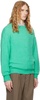 Green Brushed Wool Cashmere Silk Sweater