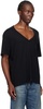 Black V-Neck Boxy Seamless T-Shirt