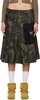 Khaki Camouflage Cargo Pocket Kilt Midi Skirt