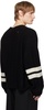 Black Collegiate Stripes Asymmetrical Sweater