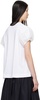 White Tulle Overlay Puff Sleeve T-Shirt