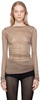 Taupe Semi-Sheer Blouse