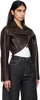 Brown Cropped Leather Jacket