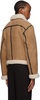 Tan Paneled Shearling Jacket