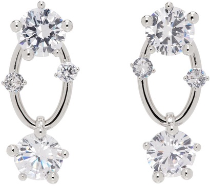 Silver Diamanti Drop Earrings