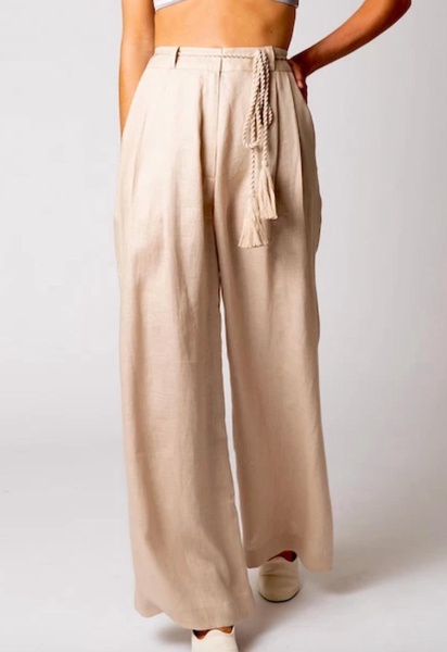 ainsley linen pant in marine blue