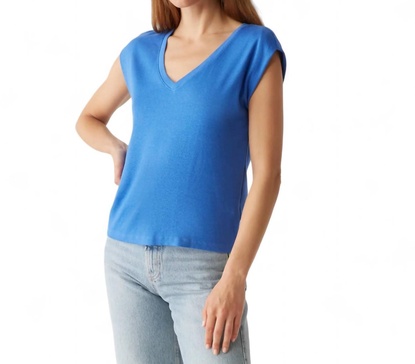 tati v-neck top in salt water