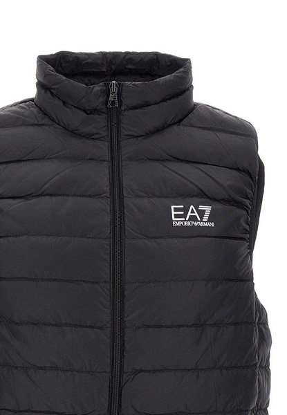 Ea7 Emporio Armani Logo Printed Quilted Padded Gilet