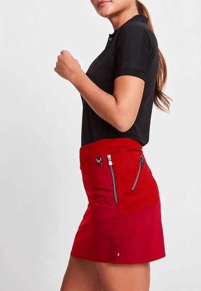 suzette sport luxe skort in atomic red