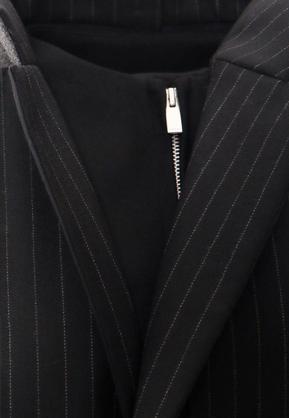 Pinstriped Wool Coat