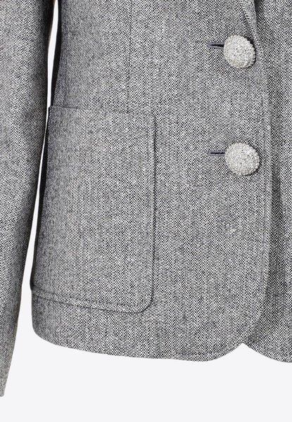 Single-Breasted Blazer in Wool Blend