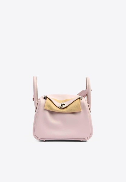 Mini Lindy 20 Verso in Mauve Pale and Gold Swift Leather in Palladium Hardware