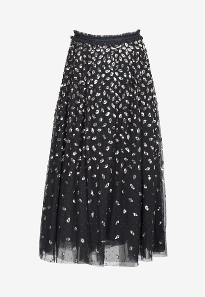 Autumn Leaves Sequined Ballerina Midi Skirt