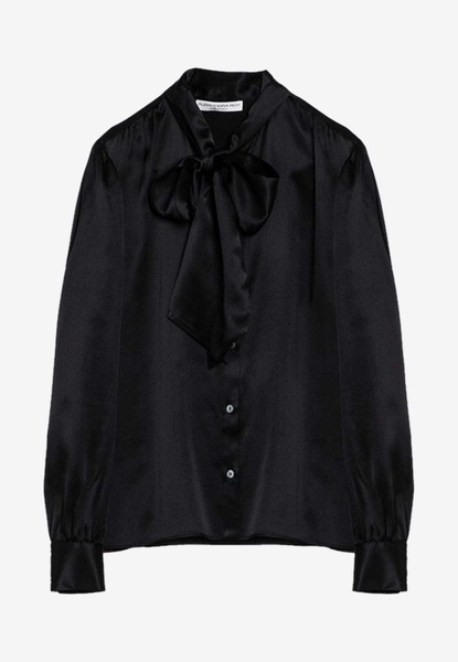 Bow Collar Silk Shirt