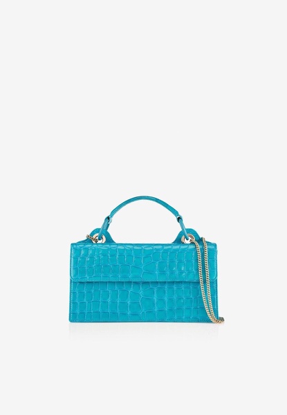 Downtown 24/7 Top Handle Bag in Croc-Embossed Leather