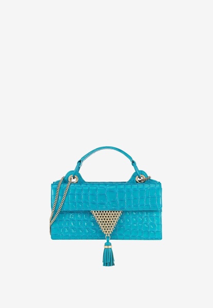 Downtown 24/7 Top Handle Bag in Croc-Embossed Leather