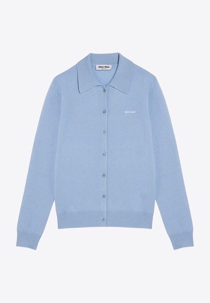 Miu Miu Sky-Blue Cashmere Cardigan Women