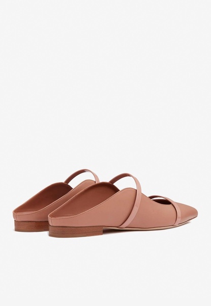 Maureen Pointed Flat Mules in Nappa Leather