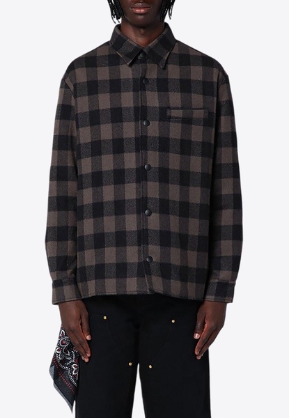 Plaid Check Wool Cashmere Overshirt