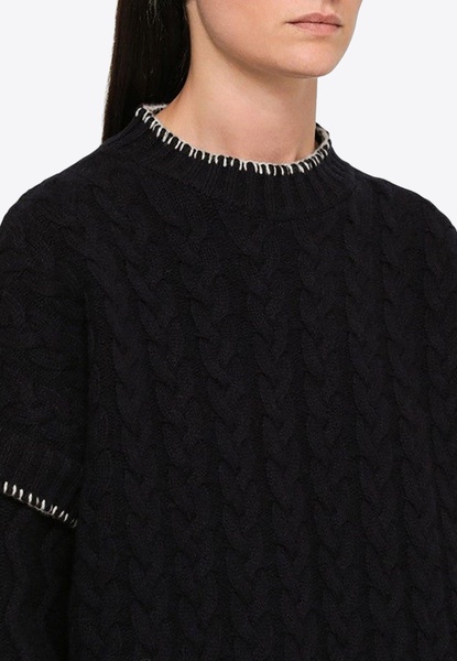 Layered Crewneck Wool-Blend Sweater