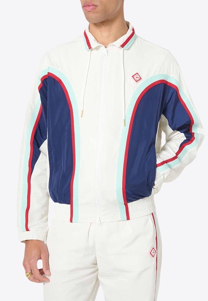 Logo-Patch Paneled Track Jacket