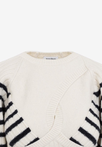 Ribbed Mariniere Cropped Sweater