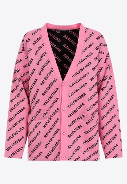 Iconic Style and Design: Balenciaga Silk Wool Intarsia Knit Cardigan