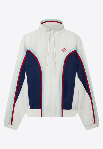 Logo-Patch Paneled Track Jacket