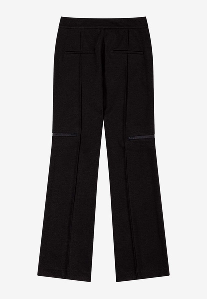 Pin-Tuck Bootcut Zip-Up Pants