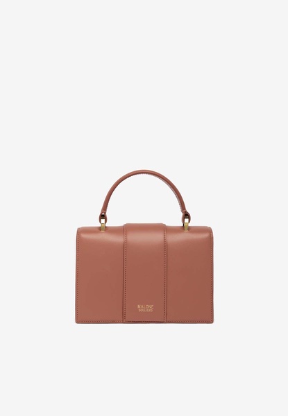 Mini Audrey Crest Buckle Top Handle Bag in Leather