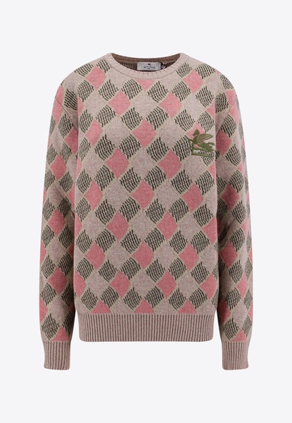 Etro Pegaso Embroidered Diamond Pattern Jumper