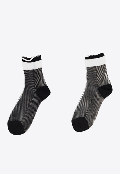 Sheer Striped Crew Socks