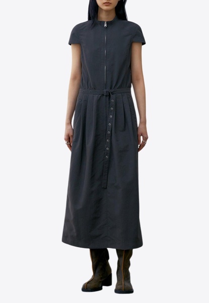 High-Neck Midi Dress