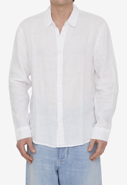 Long-Sleeved Linen Shirt