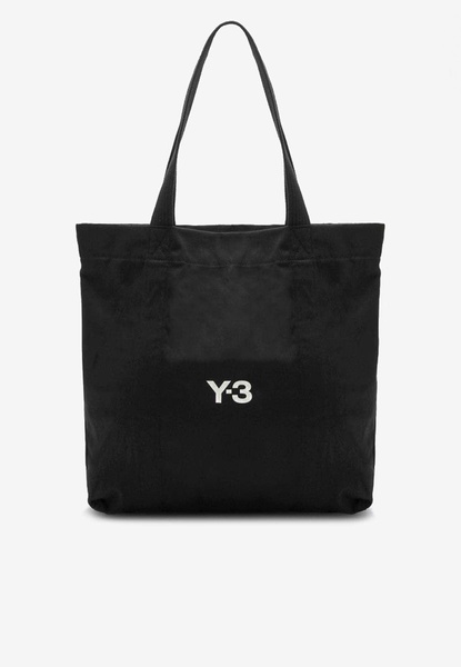 Logo Print Canvas Tote Bag