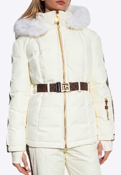 PB Monogram Belted Down Ski Jacket