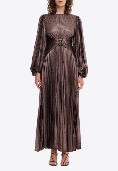 Norseman Pleated Satin Maxi Dress